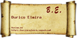 Burics Elmira névjegykártya